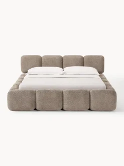 Sale Cama tapizada de borreguillo bouclé Tayla Camas Tapizadas|Camas