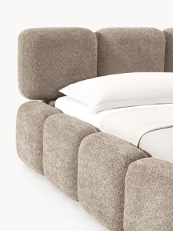 Sale Cama tapizada de borreguillo bouclé Tayla Camas Tapizadas|Camas