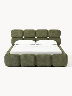 Clearance Cama tapizada de borreguillo bouclé Tayla Camas Tapizadas|Camas