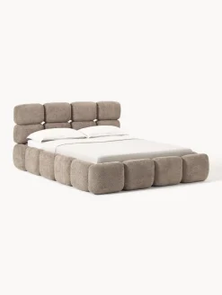 Cama tapizada de borreguillo bouclé Tayla Camas Tapizadas|Camas