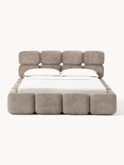 Cama tapizada de borreguillo bouclé Tayla Camas Tapizadas|Camas