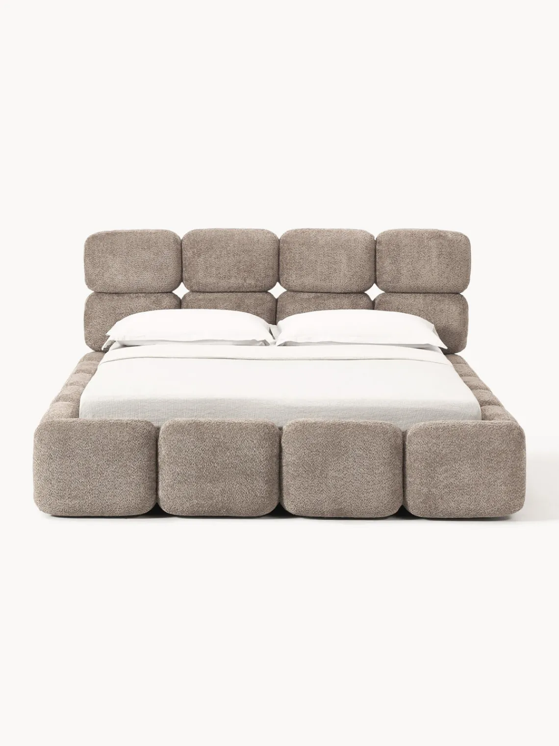 Cama tapizada de borreguillo bouclé Tayla Camas Tapizadas|Camas