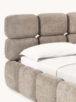 Cama tapizada de borreguillo bouclé Tayla Camas Tapizadas|Camas