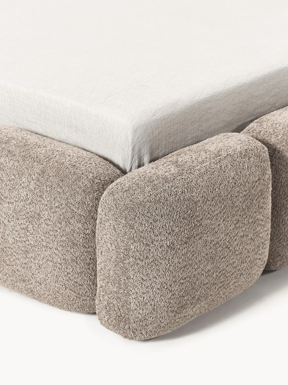 Cama tapizada de borreguillo bouclé Tayla Camas Tapizadas|Camas