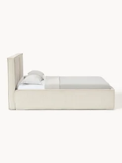 Camas Tapizadas|Camas></noscript>Westwing Collection Cama tapizada de pana con espacio de almacenaje Dream Pana blanco Off White