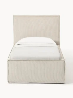 Sale Cama tapizada de pana con espacio de almacenamiento Dream Camas Individuales|Camas Tapizadas