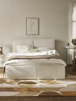 Camas Tapizadas|Camas>Westwing Collection Cama tapizada de pana Dream Pana blanco Off White