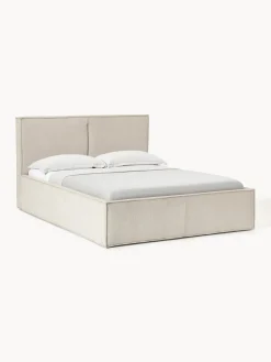 Camas Tapizadas|Camas>Westwing Collection Cama tapizada de pana Dream Blanco Off White