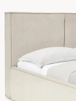 Camas Tapizadas|Camas></noscript>Westwing Collection Cama tapizada de pana Dream Blanco Off White