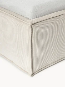 Camas Tapizadas|Camas></noscript>Westwing Collection Cama tapizada de pana Dream Blanco Off White