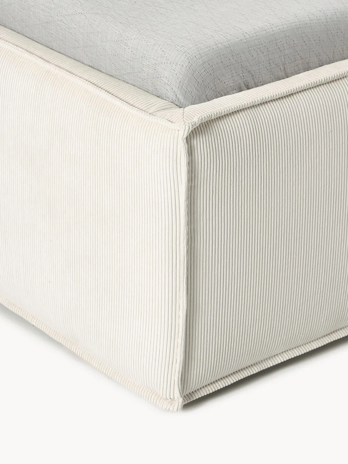 Camas Individuales|Camas Tapizadas>Westwing Collection Cama tapizada de pana Dream Pana blanco Off White