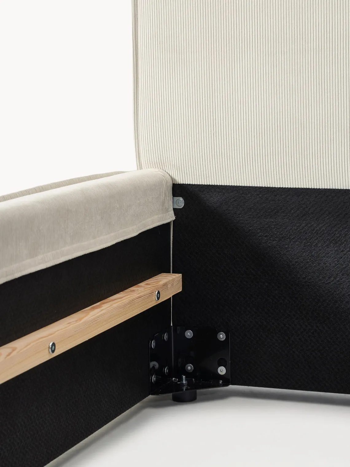 Camas Individuales|Camas Tapizadas>Westwing Collection Cama tapizada de pana Dream Pana blanco Off White