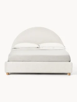 Camas Tapizadas|Camas></noscript>Westwing Collection Cama tapizada Ebba, con espacio de almacenamiento Tejido grueso beige claro