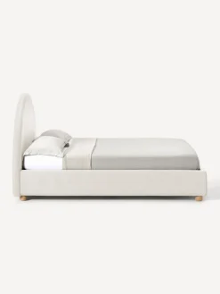 Camas Tapizadas|Camas></noscript>Westwing Collection Cama tapizada Ebba, con espacio de almacenamiento Tejido grueso beige claro