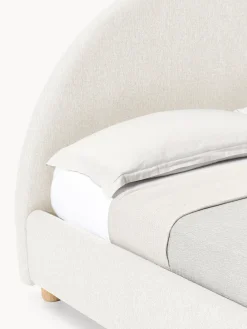 Camas Tapizadas|Camas></noscript>Westwing Collection Cama tapizada Ebba, con espacio de almacenamiento Tejido grueso beige claro