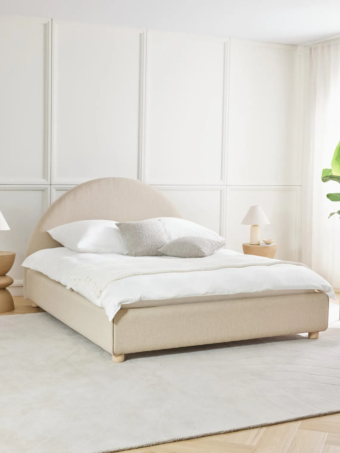 Sale Cama tapizada Ebba, con espacio de almacenamiento Camas Tapizadas|Camas