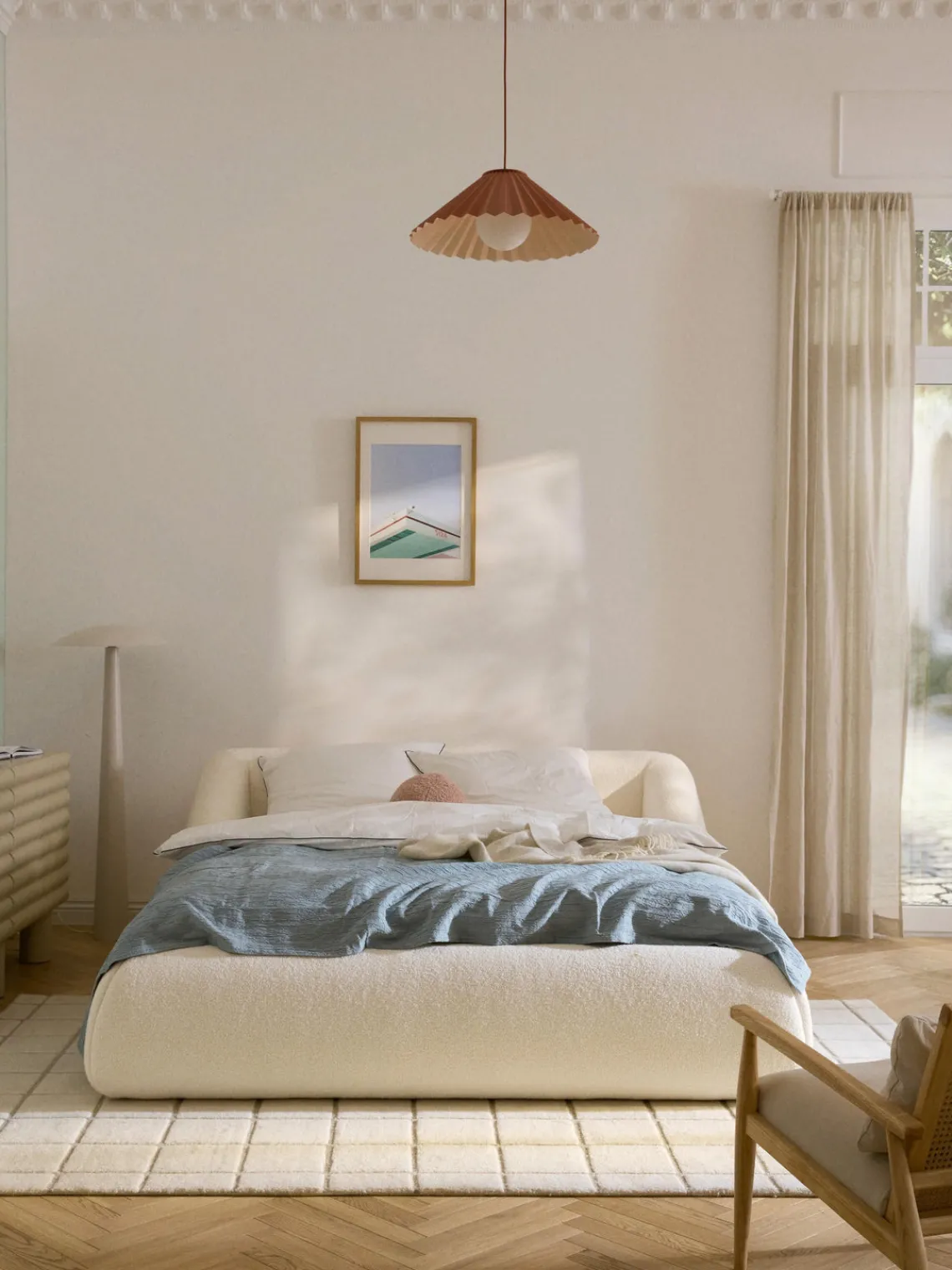 Online Cama tapizada en borreguillo Sofia Camas Tapizadas|Camas