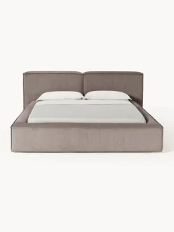 Online Cama tapizada en pana Lennon, con espacio de almacenamiento Camas Tapizadas|Camas