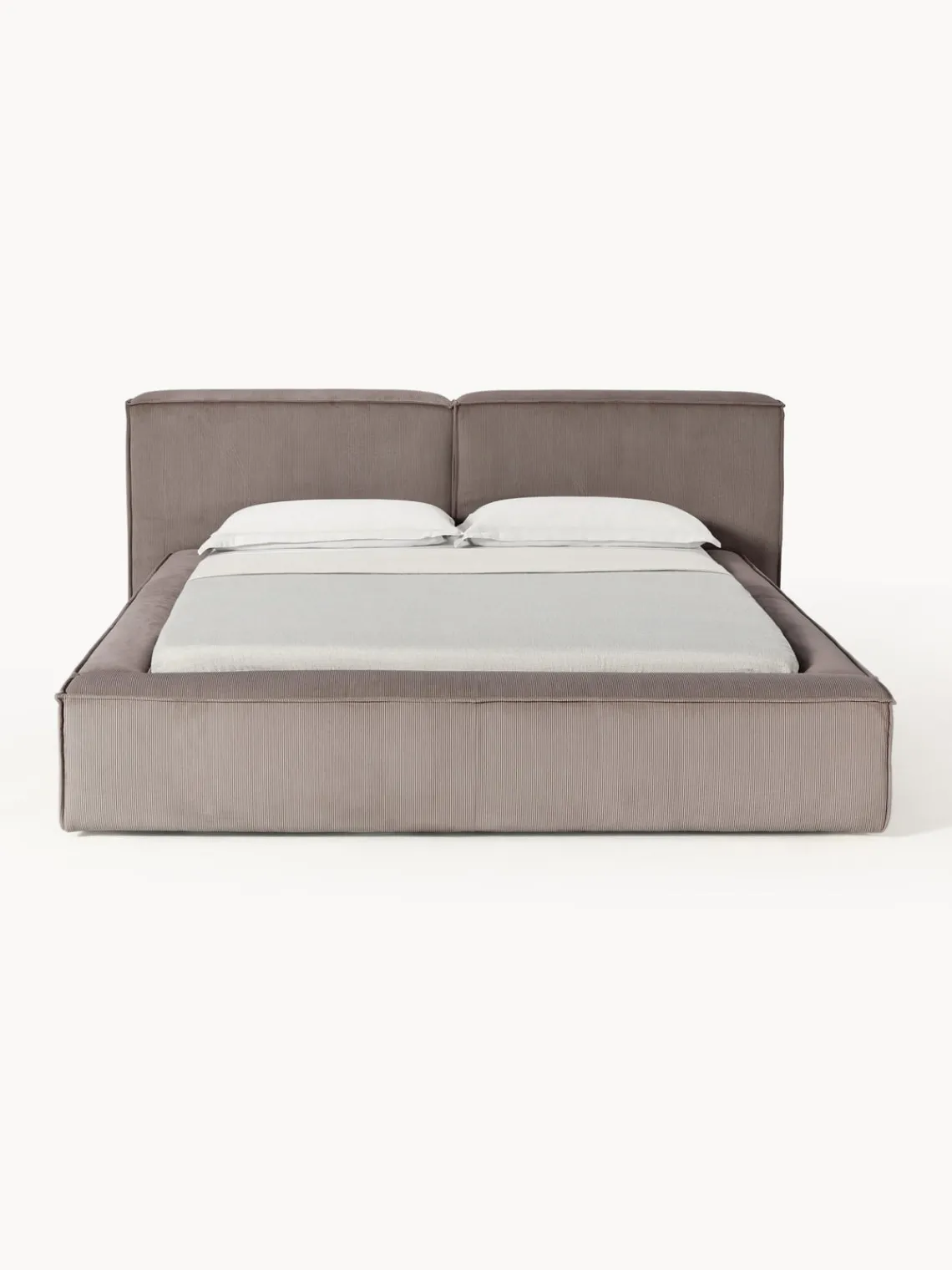 Online Cama tapizada en pana Lennon, con espacio de almacenamiento Camas Tapizadas|Camas