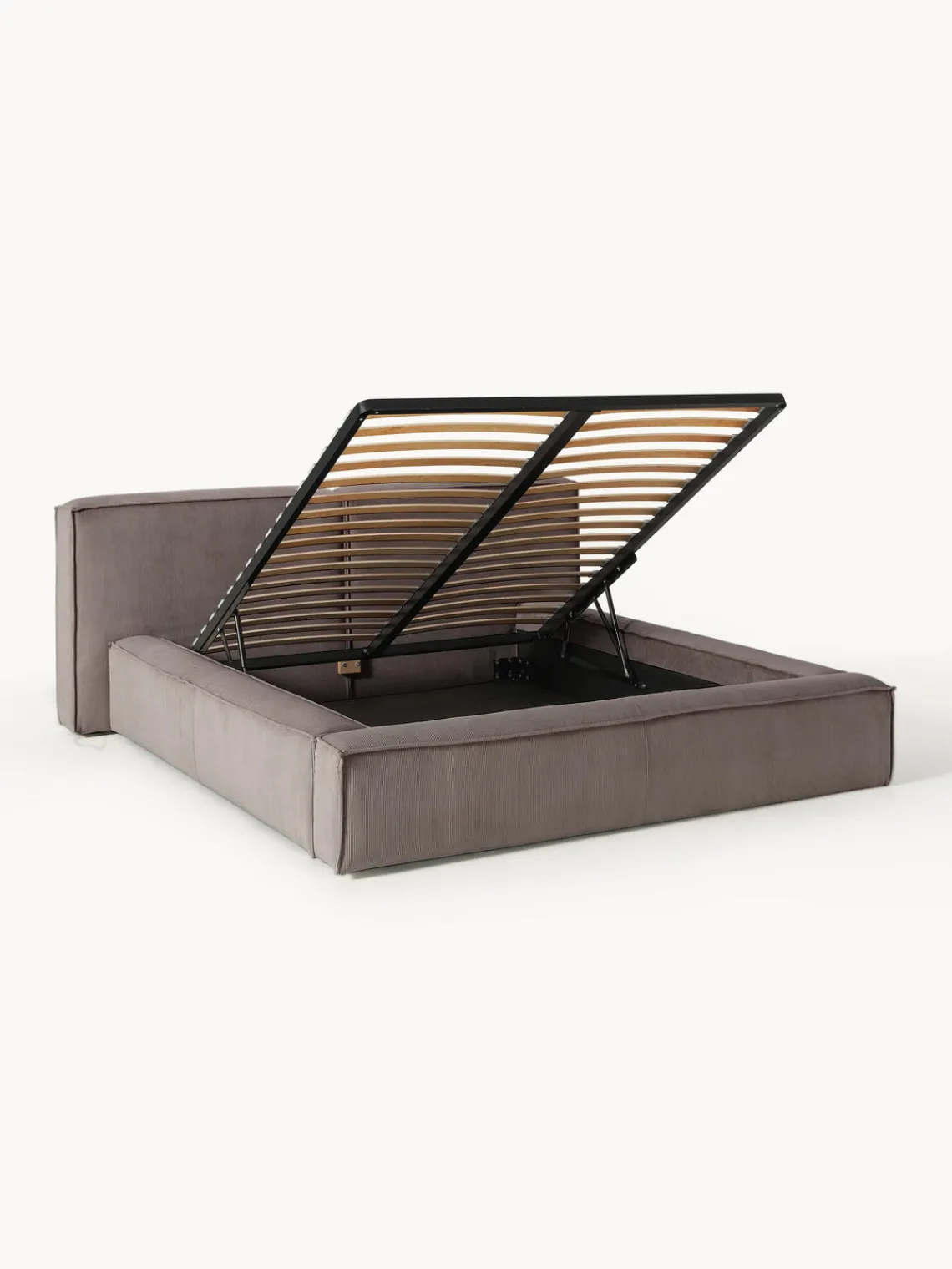 Online Cama tapizada en pana Lennon, con espacio de almacenamiento Camas Tapizadas|Camas