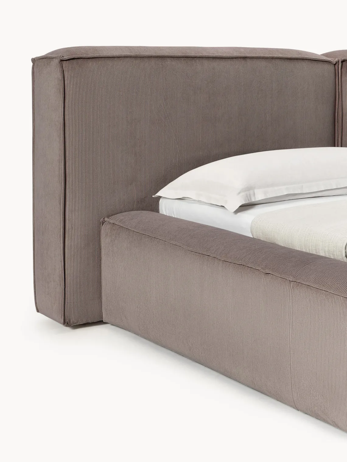 Online Cama tapizada en pana Lennon, con espacio de almacenamiento Camas Tapizadas|Camas