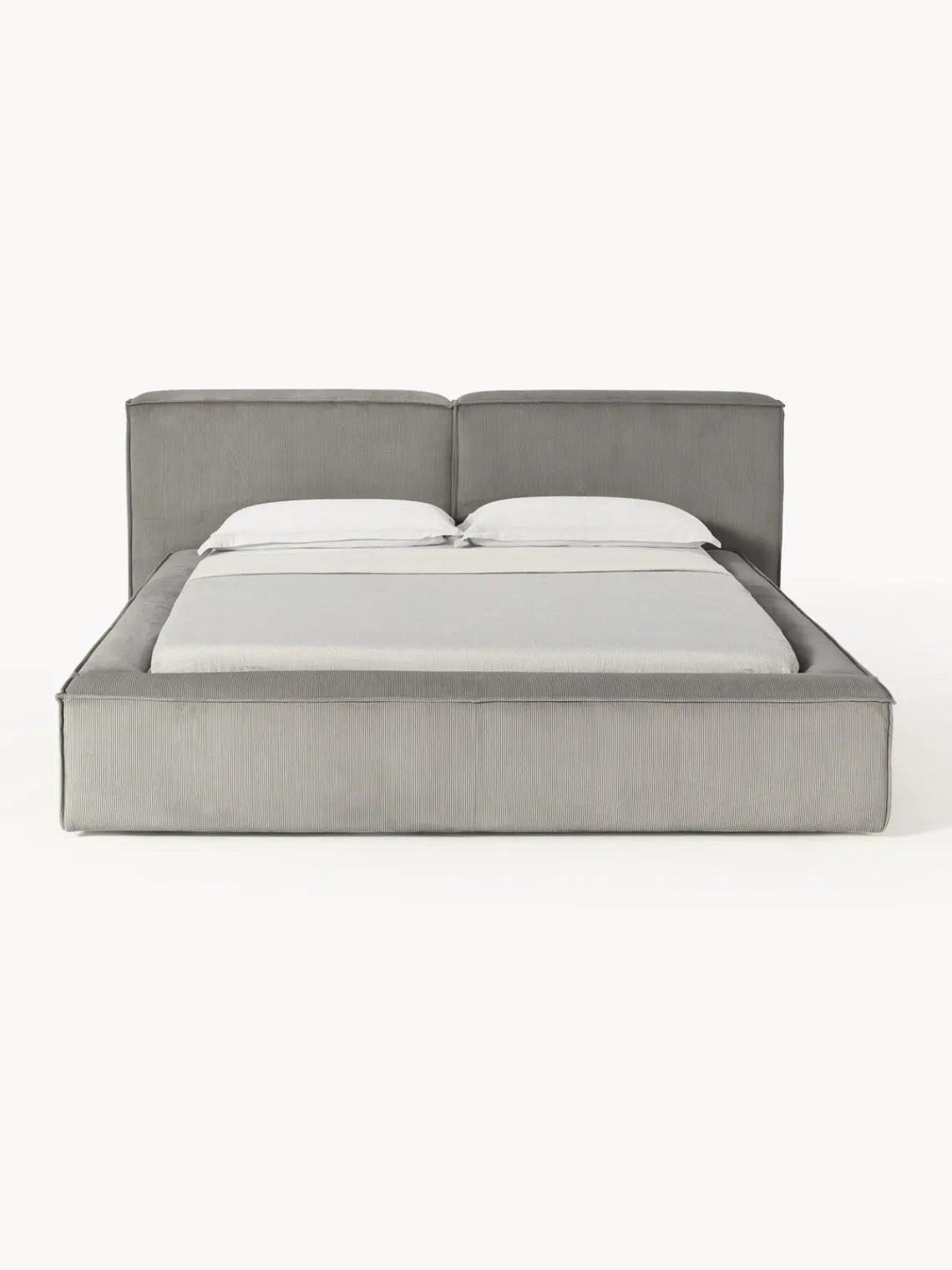 Online Cama tapizada en pana Lennon, con espacio de almacenamiento Camas Tapizadas|Camas