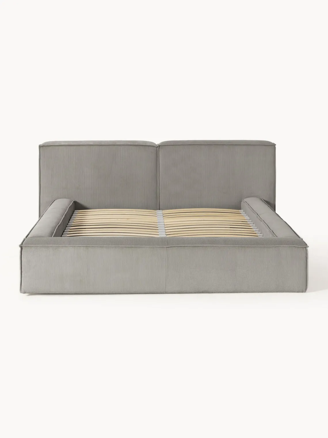 Online Cama tapizada en pana Lennon, con espacio de almacenamiento Camas Tapizadas|Camas