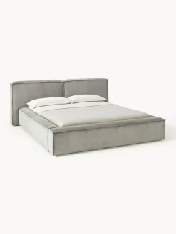 Camas Tapizadas|Camas>Westwing Collection Cama tapizada en pana Lennon Pana gris