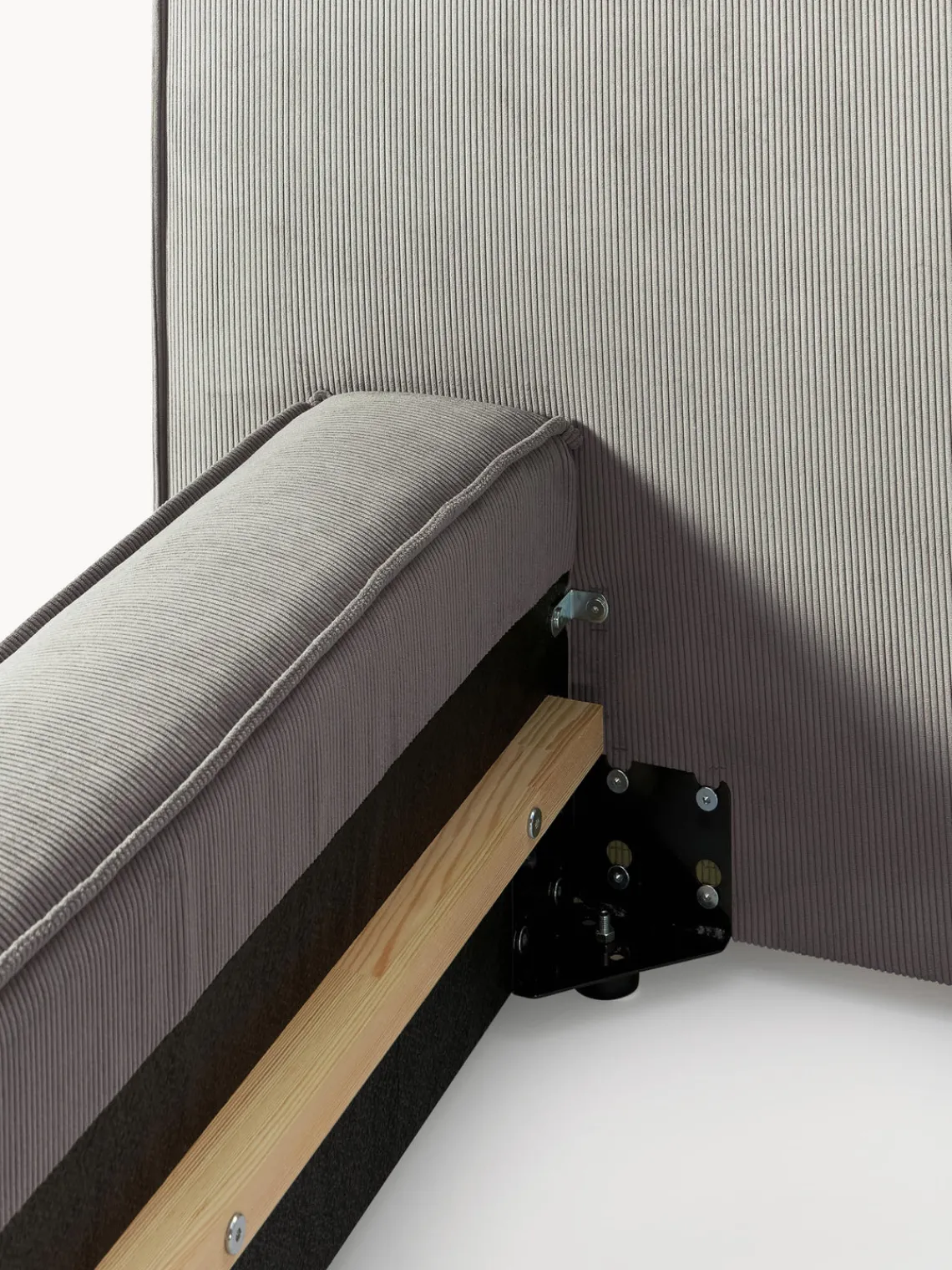 Camas Tapizadas|Camas>Westwing Collection Cama tapizada en pana Lennon Pana gris