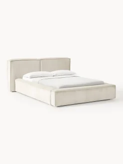 Online Cama tapizada en pana Lennon, con espacio de almacenamiento Camas Tapizadas|Camas