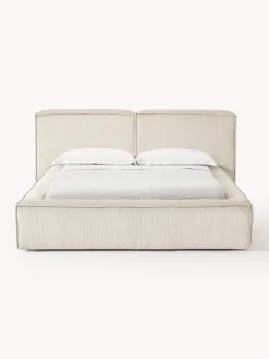 Online Cama tapizada en pana Lennon, con espacio de almacenamiento Camas Tapizadas|Camas