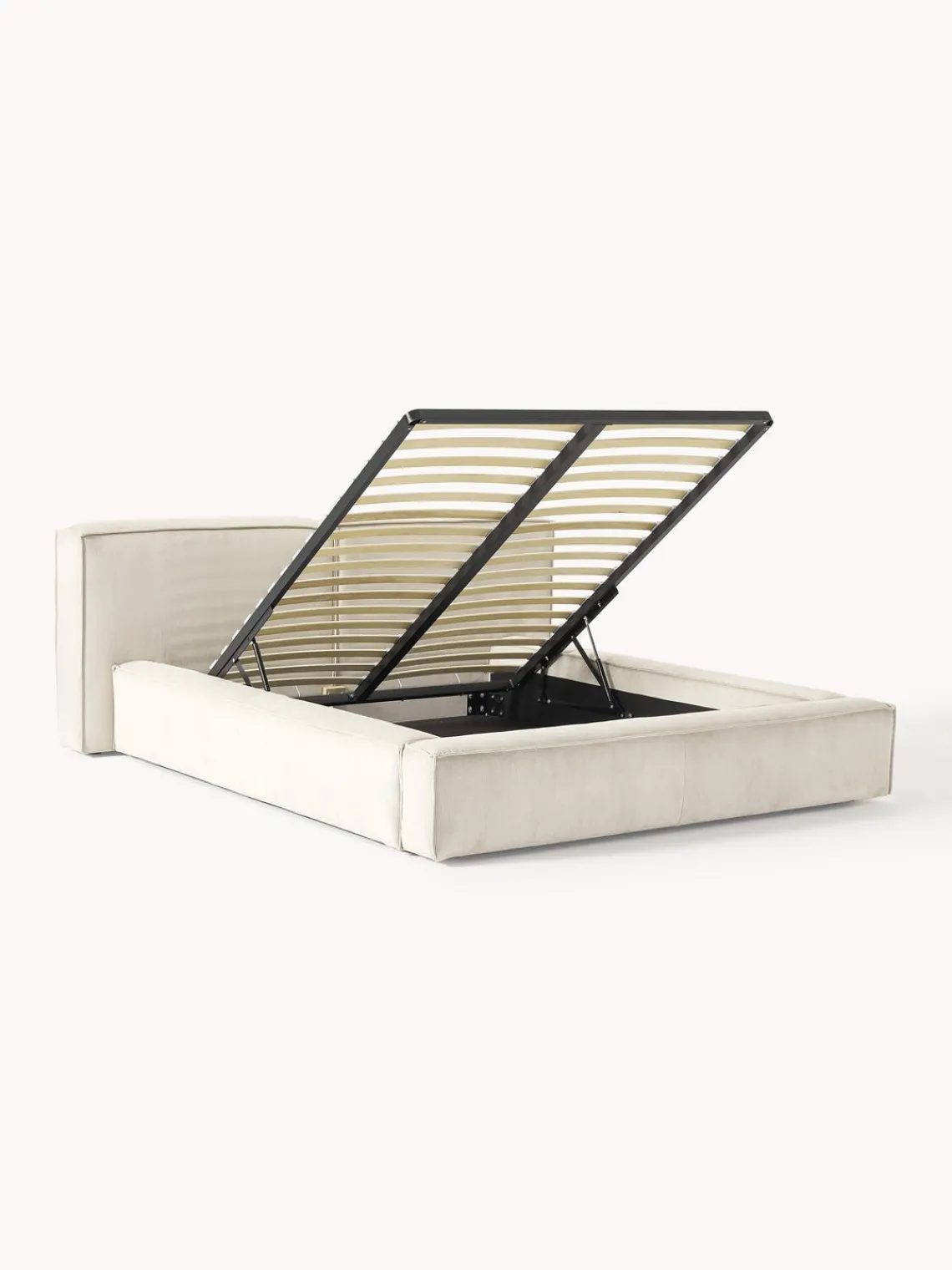 Online Cama tapizada en pana Lennon, con espacio de almacenamiento Camas Tapizadas|Camas