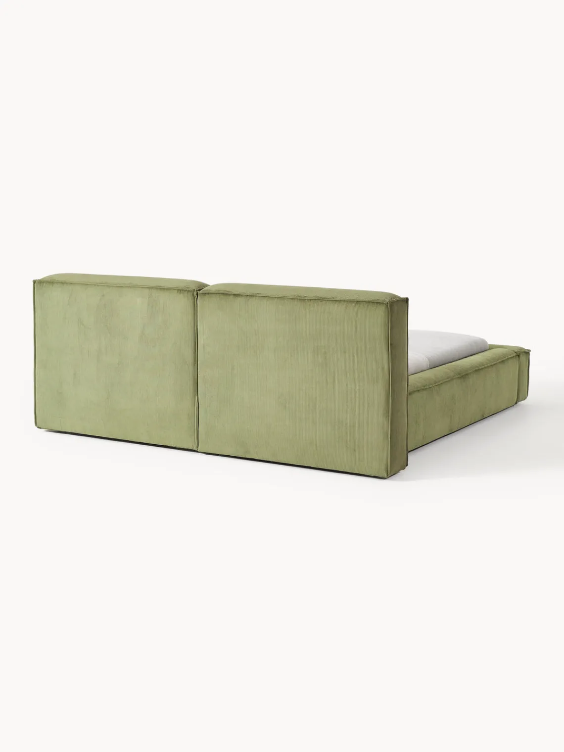 Clearance Cama tapizada en pana Lennon, con espacio de almacenamiento Camas Tapizadas|Camas