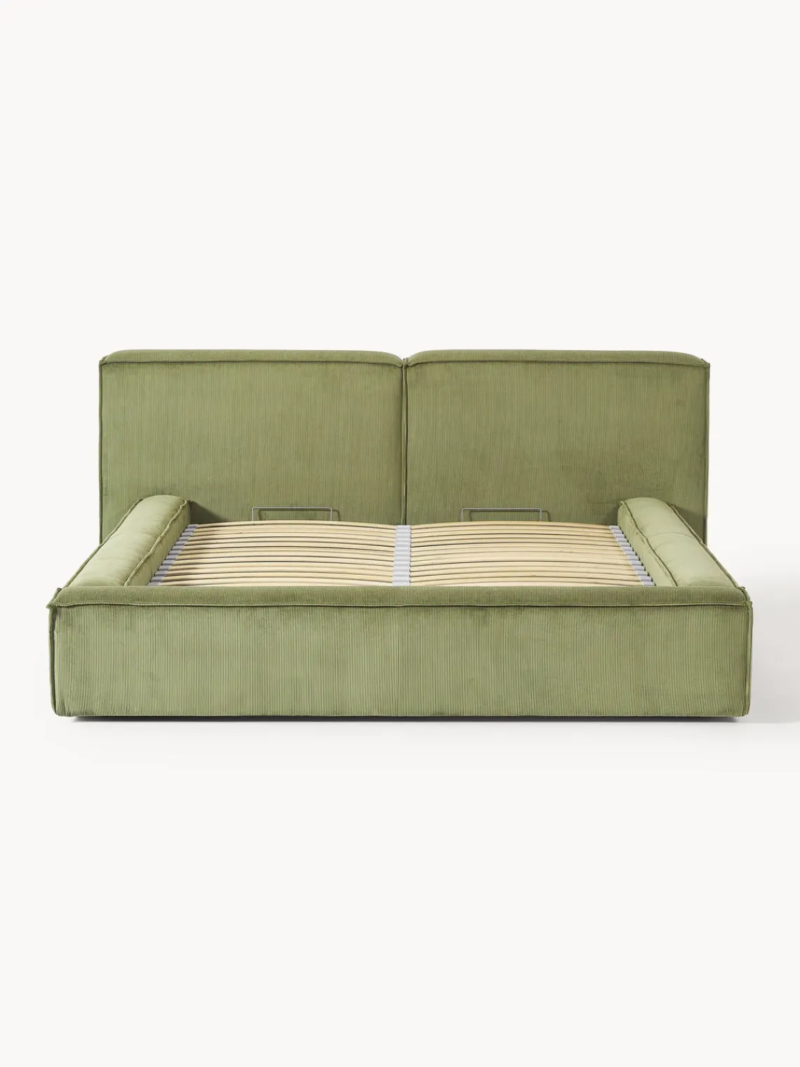 Clearance Cama tapizada en pana Lennon, con espacio de almacenamiento Camas Tapizadas|Camas