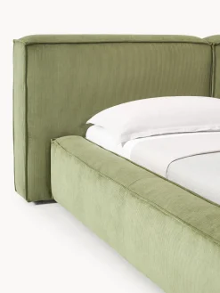 Clearance Cama tapizada en pana Lennon, con espacio de almacenamiento Camas Tapizadas|Camas