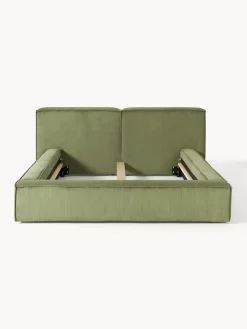 Camas Tapizadas|Camas></noscript>Westwing Collection Cama tapizada en pana Lennon Pana verde oliva