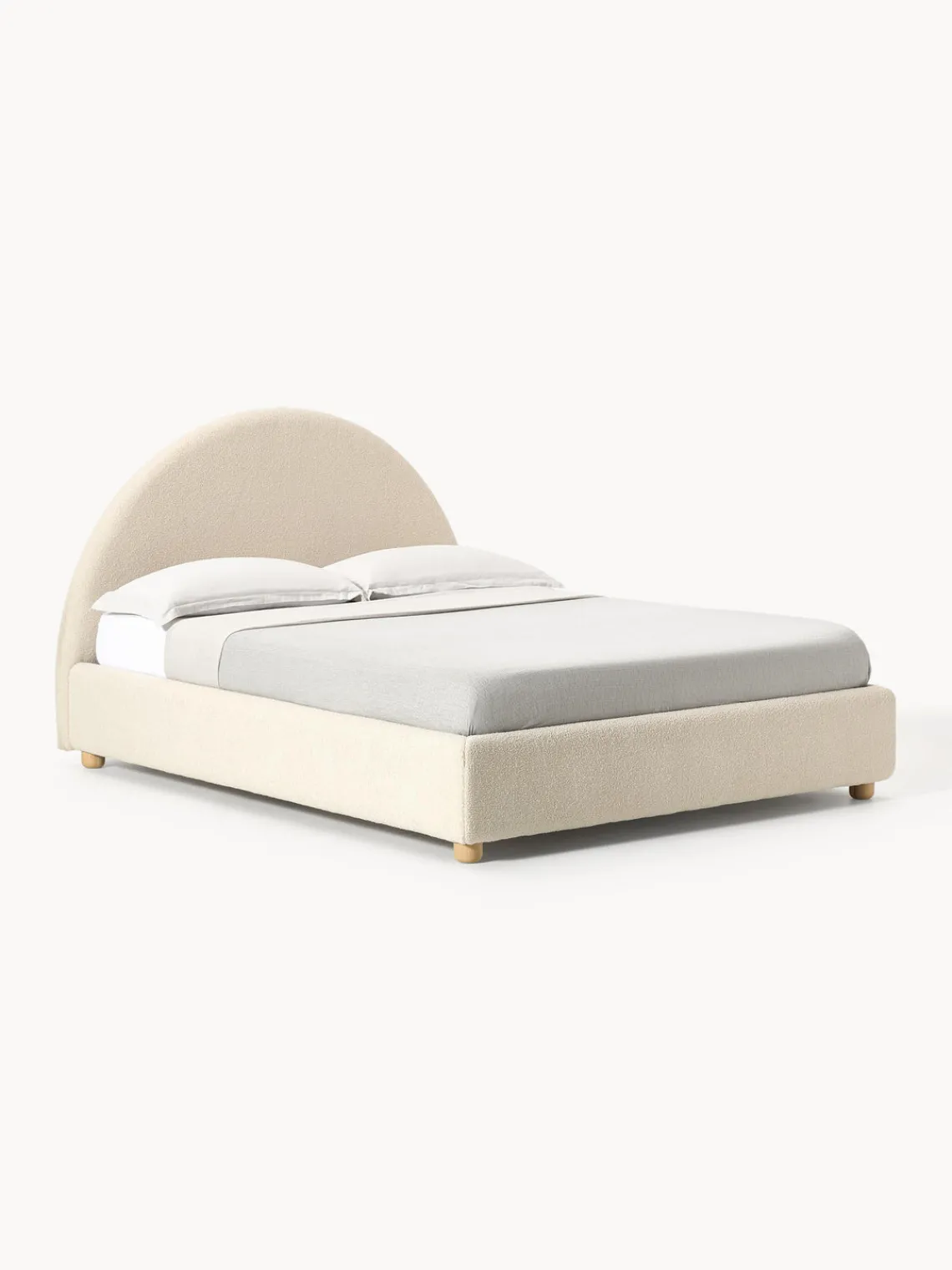 Discount Cama tapizada en tejido bouclé Ebba, con espacio de almacenamiento Camas Tapizadas|Camas