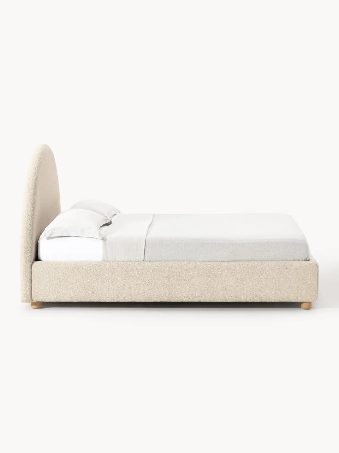 Discount Cama tapizada en tejido bouclé Ebba, con espacio de almacenamiento Camas Tapizadas|Camas