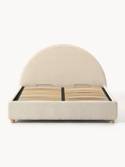 Discount Cama tapizada en tejido bouclé Ebba, con espacio de almacenamiento Camas Tapizadas|Camas