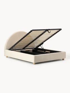 Discount Cama tapizada en tejido bouclé Ebba, con espacio de almacenamiento Camas Tapizadas|Camas