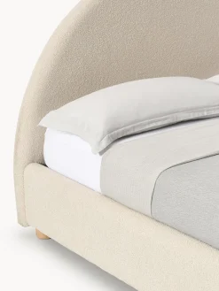 Discount Cama tapizada en tejido bouclé Ebba, con espacio de almacenamiento Camas Tapizadas|Camas