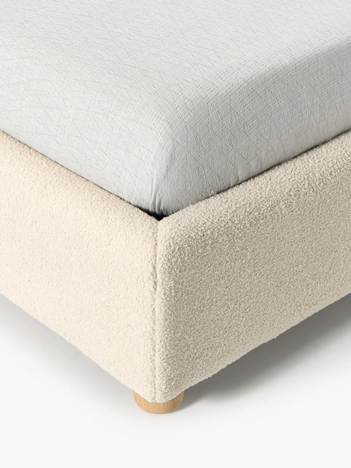 Discount Cama tapizada en tejido bouclé Ebba, con espacio de almacenamiento Camas Tapizadas|Camas