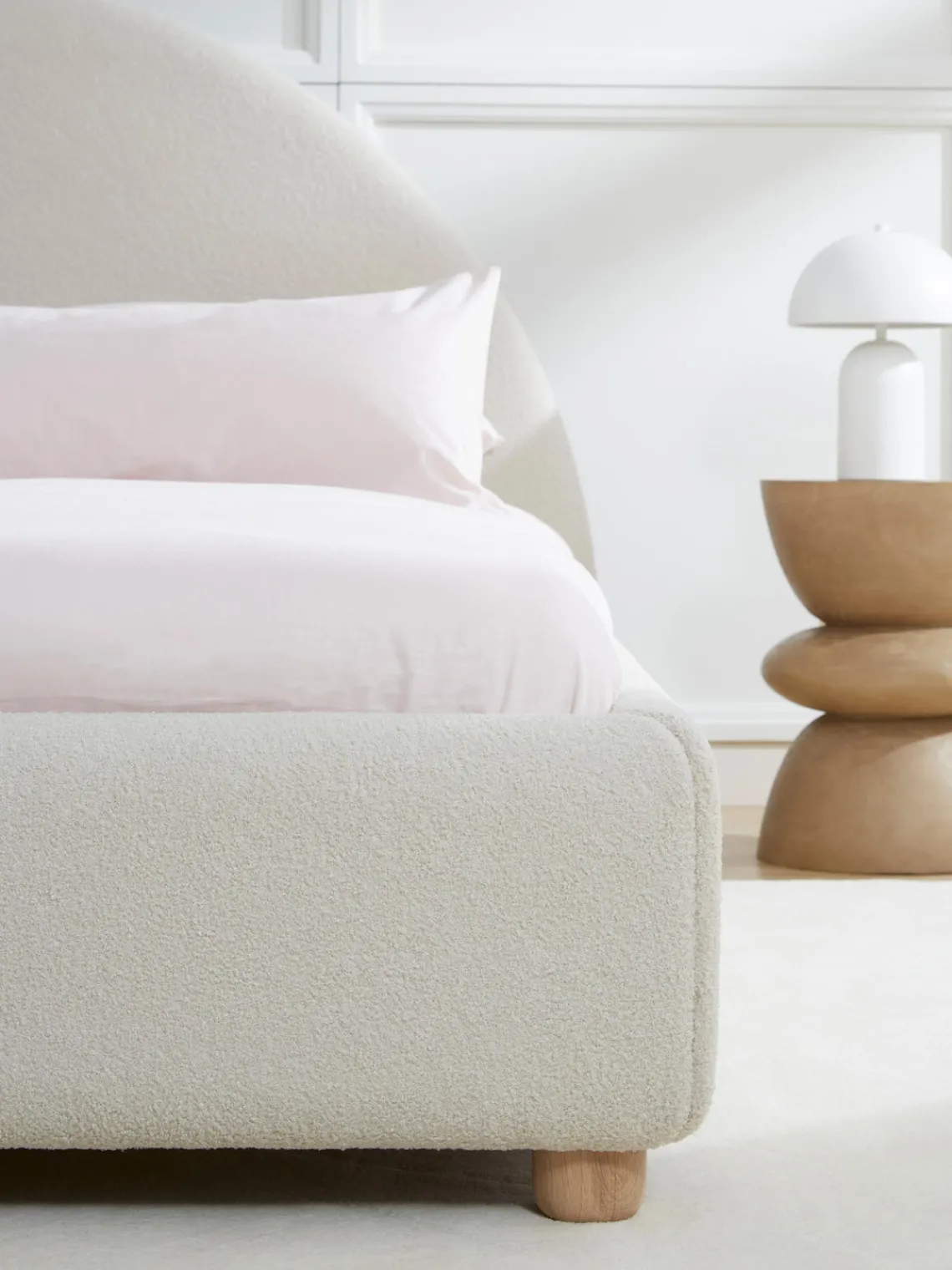 Best Cama tapizada en tejido bouclé Ebba Camas Tapizadas|Camas