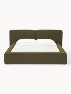 Sale Cama tapizada en tejido bouclé Lennon, con espacio de almacenamiento Camas Tapizadas|Camas