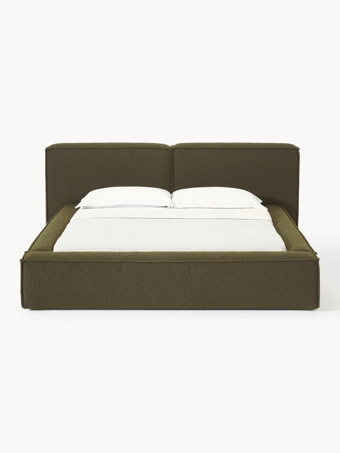 Sale Cama tapizada en tejido bouclé Lennon, con espacio de almacenamiento Camas Tapizadas|Camas