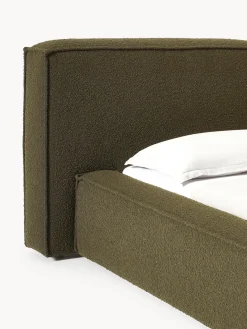 Sale Cama tapizada en tejido bouclé Lennon, con espacio de almacenamiento Camas Tapizadas|Camas