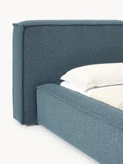 Camas Tapizadas|Camas></noscript>Westwing Collection Cama tapizada en tejido bouclé Lennon Bouclé gris azulado
