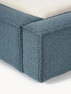 Camas Tapizadas|Camas></noscript>Westwing Collection Cama tapizada en tejido bouclé Lennon Bouclé gris azulado