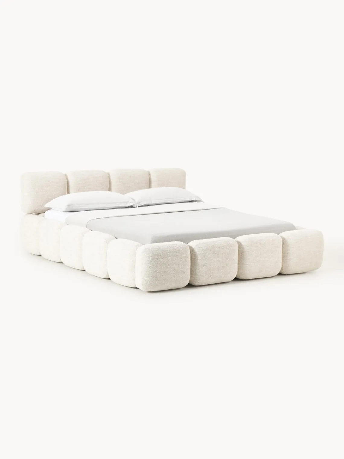 New Cama tapizada en tejido bouclé Tayla Camas Tapizadas|Camas