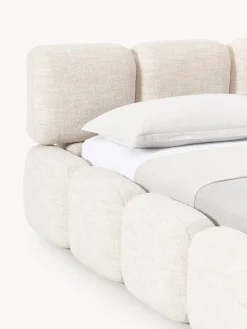 New Cama tapizada en tejido bouclé Tayla Camas Tapizadas|Camas